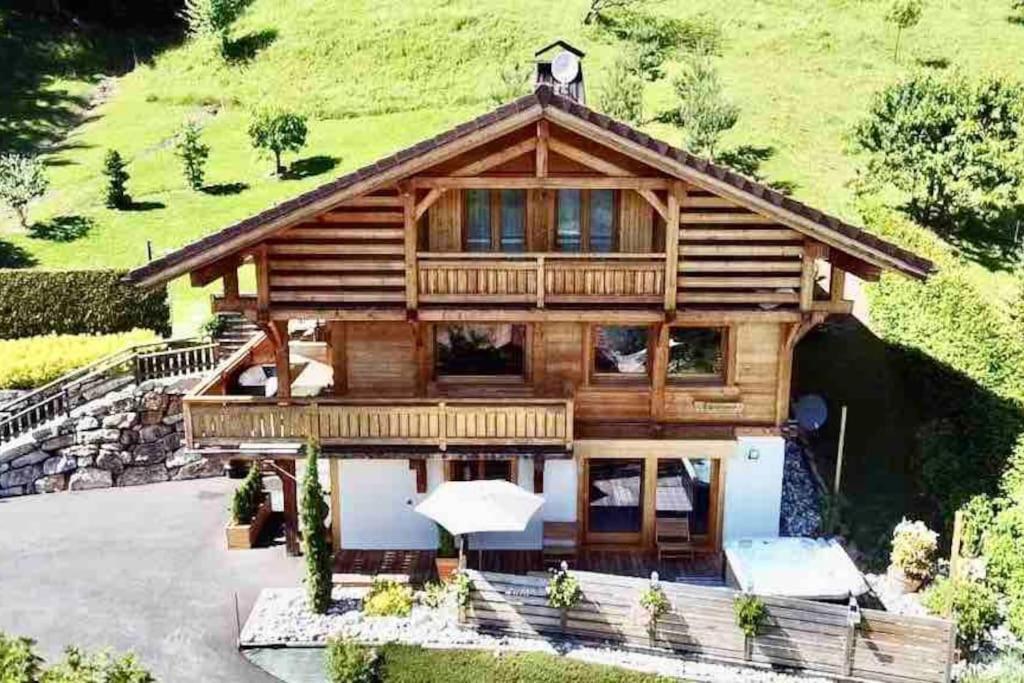 Androsace Appartement Dans Chalet Bois Avec Jacuzzi Privatif Terrasse Et Vue Montagne Les Villards-sur-Thônes Exterior foto